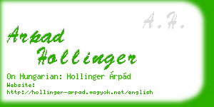 arpad hollinger business card